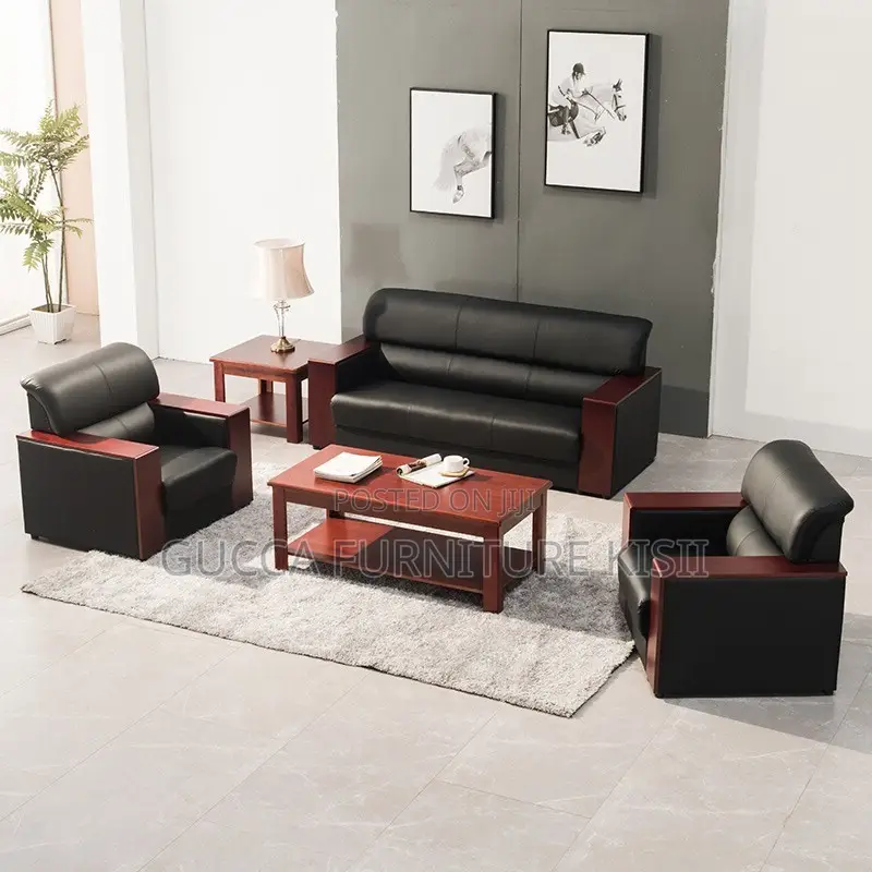 Sofa; 5-Seater Mahogany Office Sofa