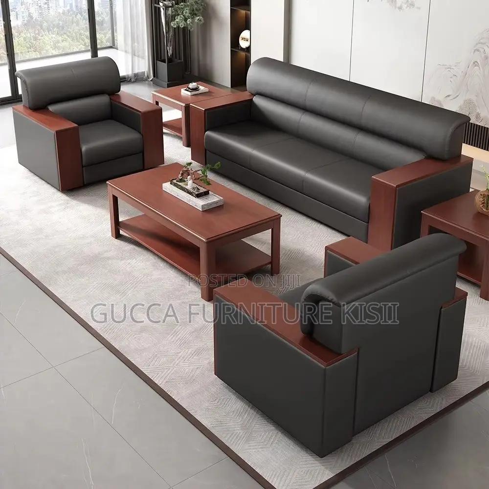 Sofa; 5-Seater Mahogany Office Sofa