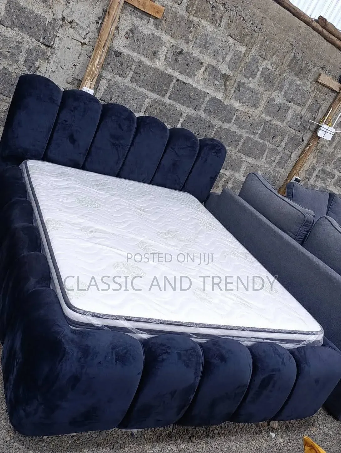 Navy Blue 5x6 Chester Bed