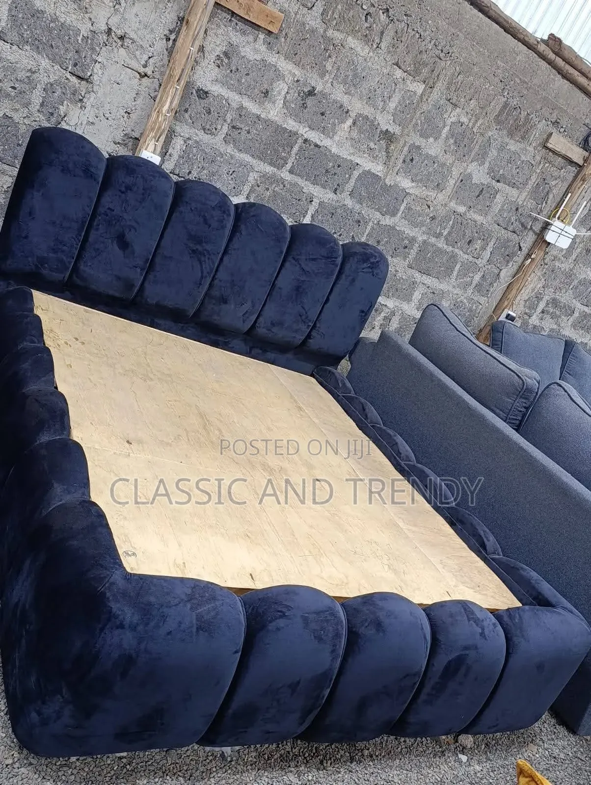 Navy Blue 5x6 Chester Bed