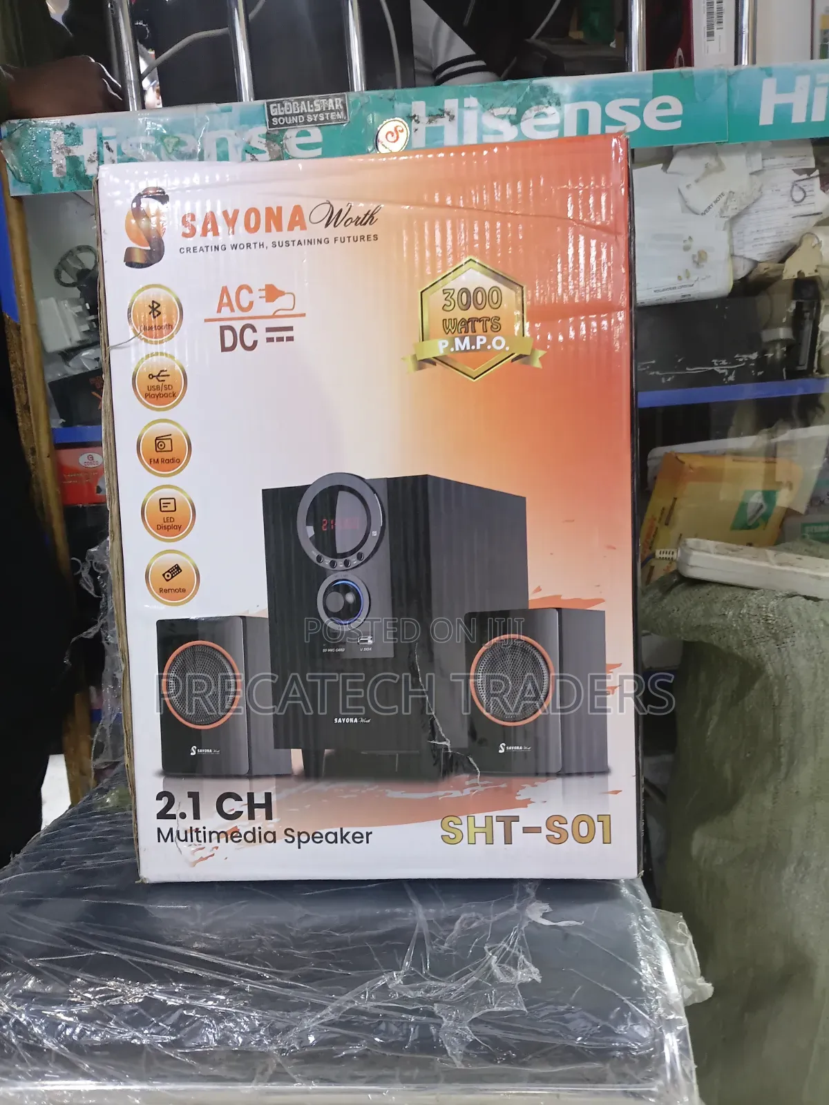 Sayona SHT-S01 3000W Multimedia Speaker – USB/FM