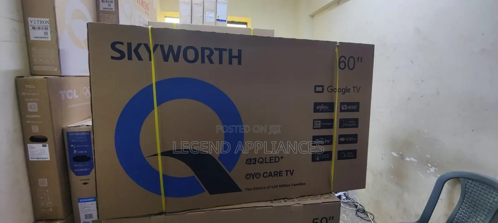Skyworth 60q6500h, 60" Qled Smart Google TV, Black (1yr Wrty)