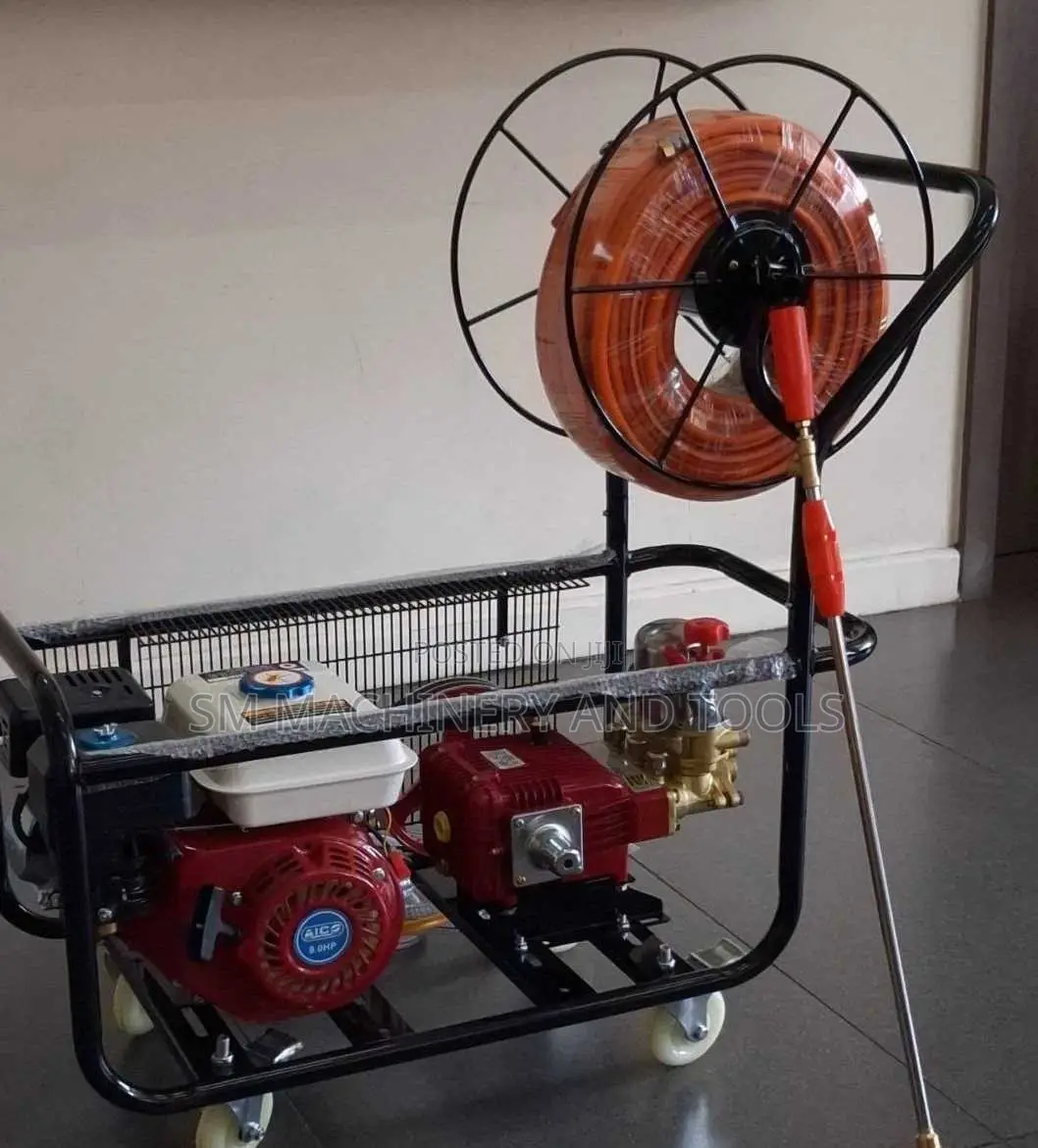 Aico Japan Trolley Sprayer Petrol 8hp Engine *With HOSE REEL