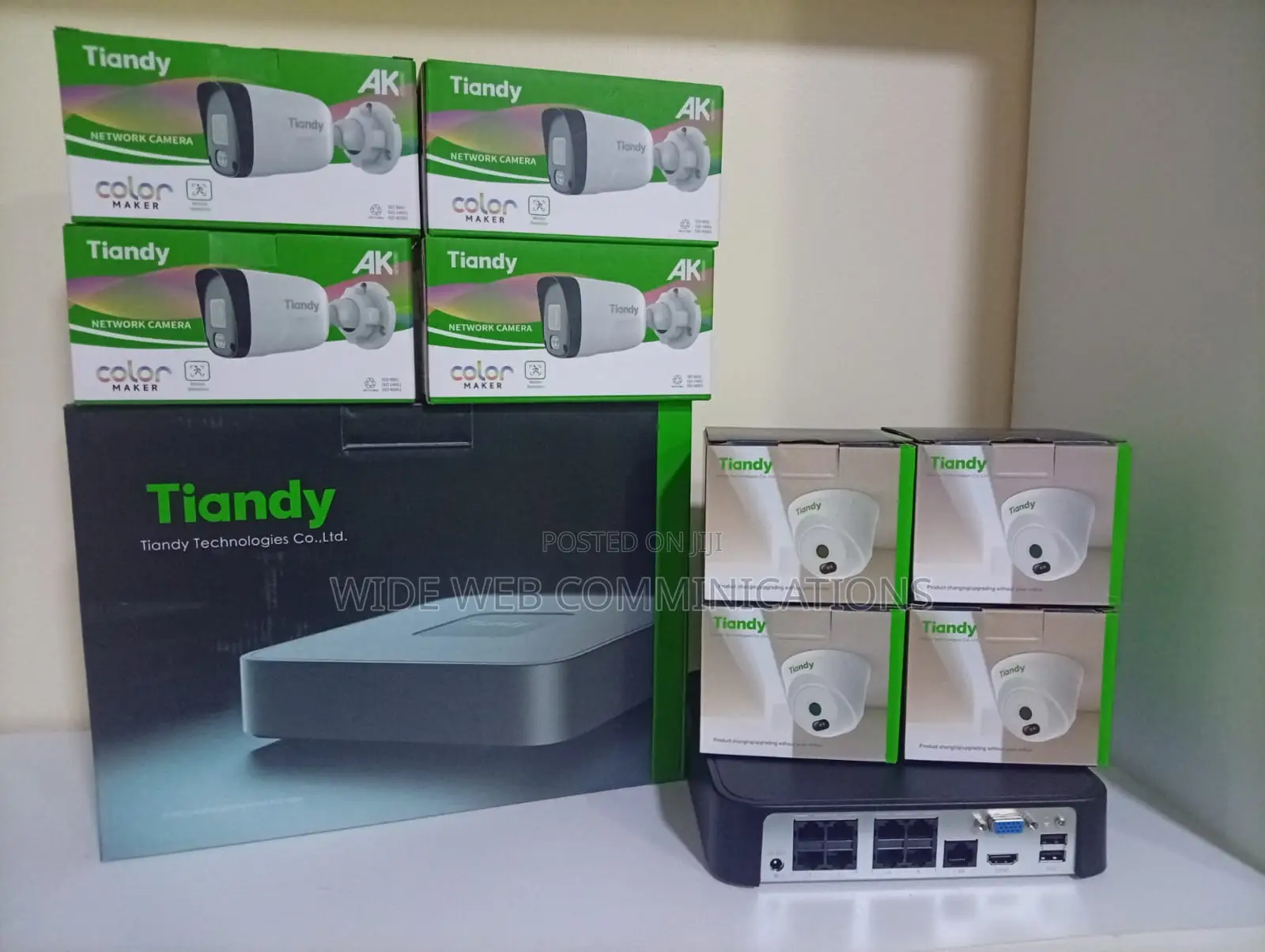 Tiandy 8 Port NVR Ip CCTV Package