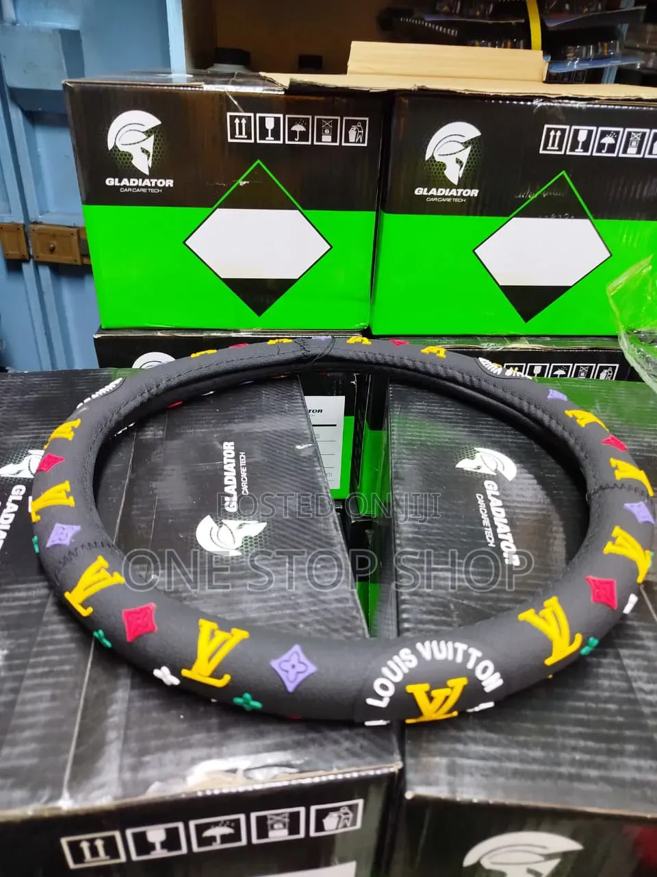 Colorful Steering Wheel Covers With Monogram Logos for Gucci /LV