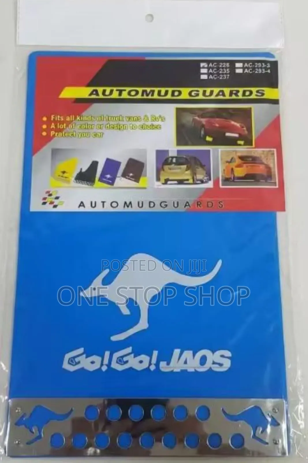 Universal Kangaroos 4pc Set Colored Mudsplash Guards Red, Blue,black