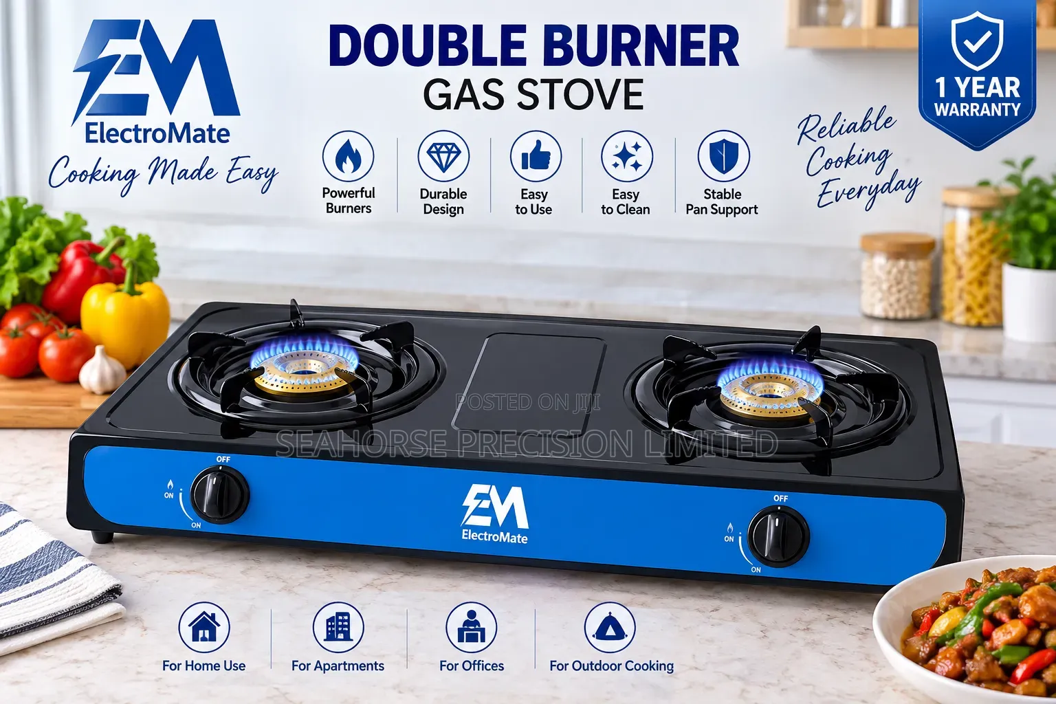Electromate Double Burner Gas Stove