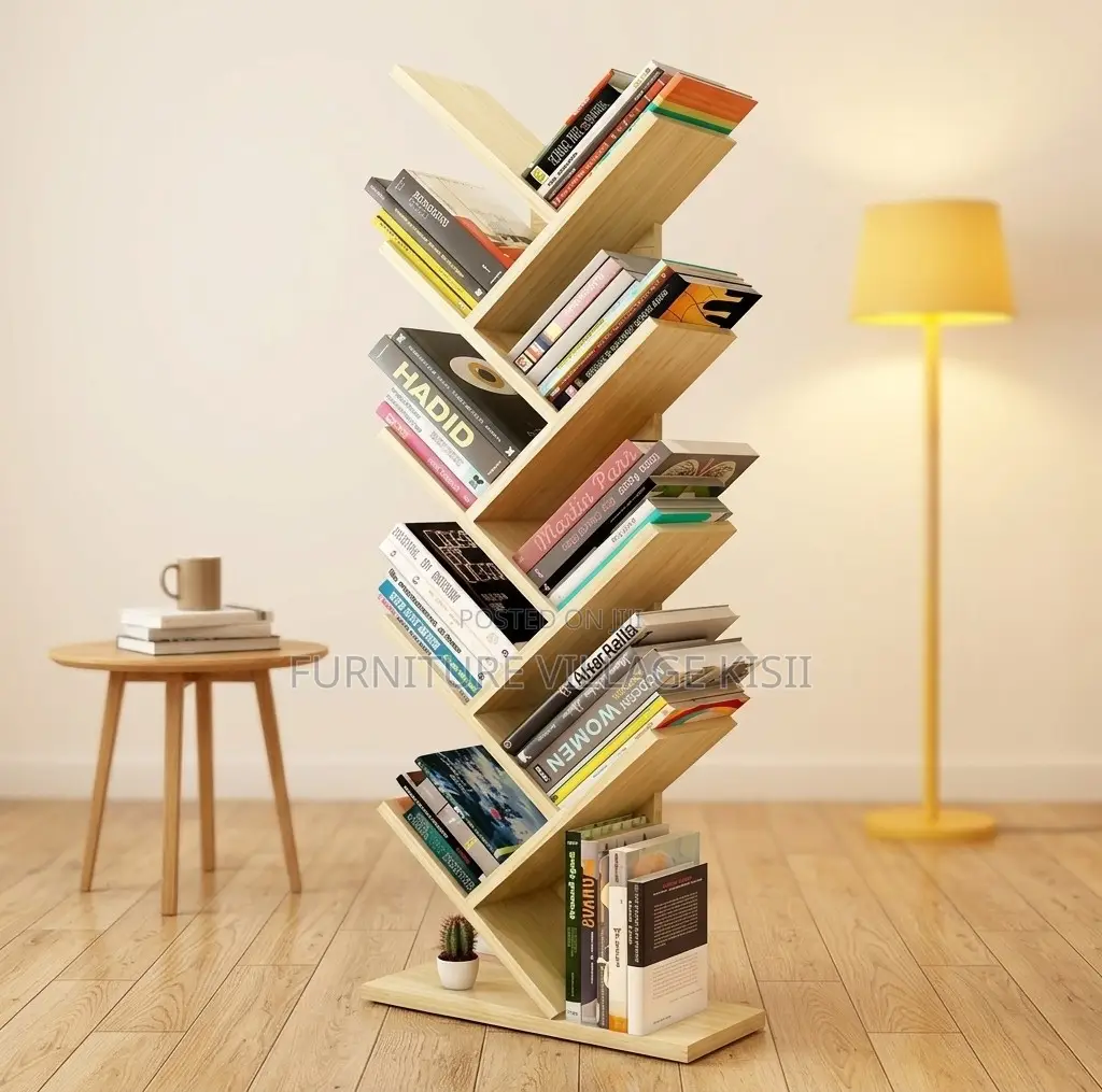 Office Furniture;9-Tier Solid Wood Office Bookshelf