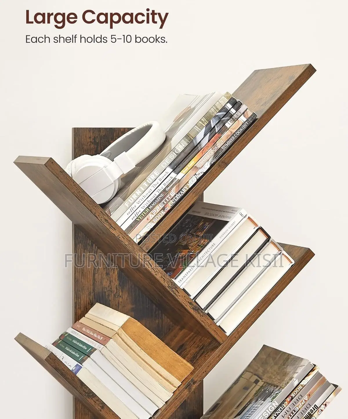 Office Furniture;9-Tier Solid Wood Office Bookshelf