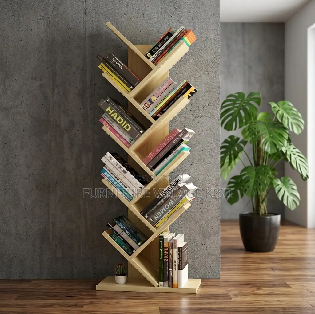 Office Furniture;9-Tier Solid Wood Office Bookshelf