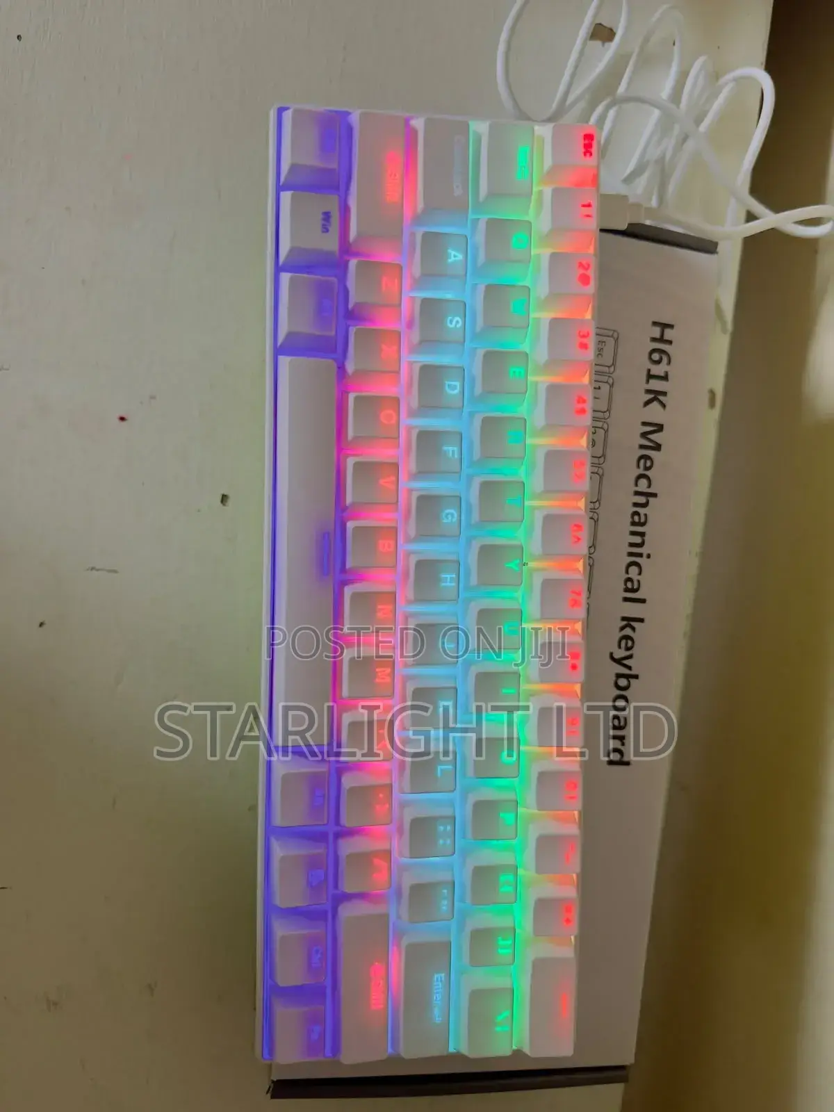 White Ergonomic Mechanical Gaming Keyboard