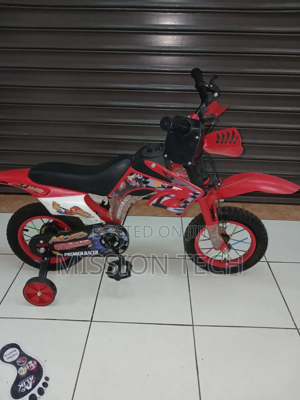 Red Motorcycle-Style Kids' Bicycle