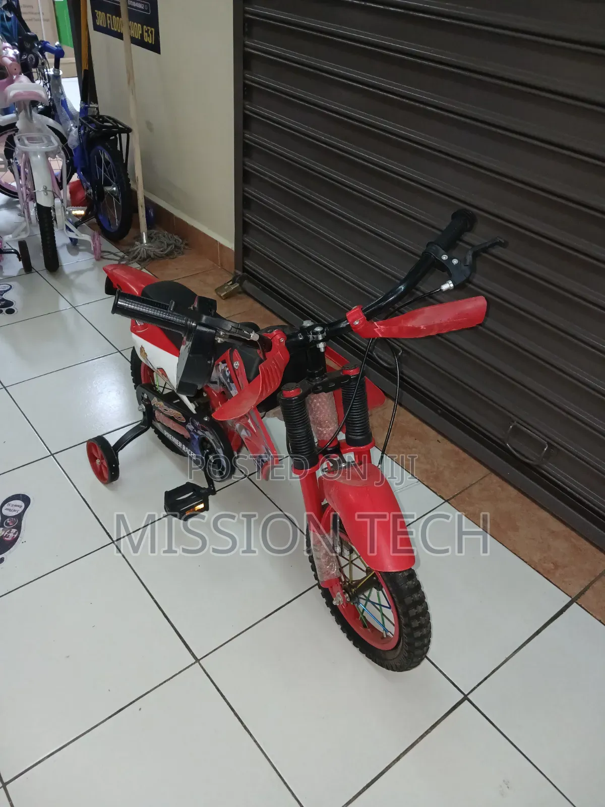 Red Motorcycle-Style Kids' Bicycle