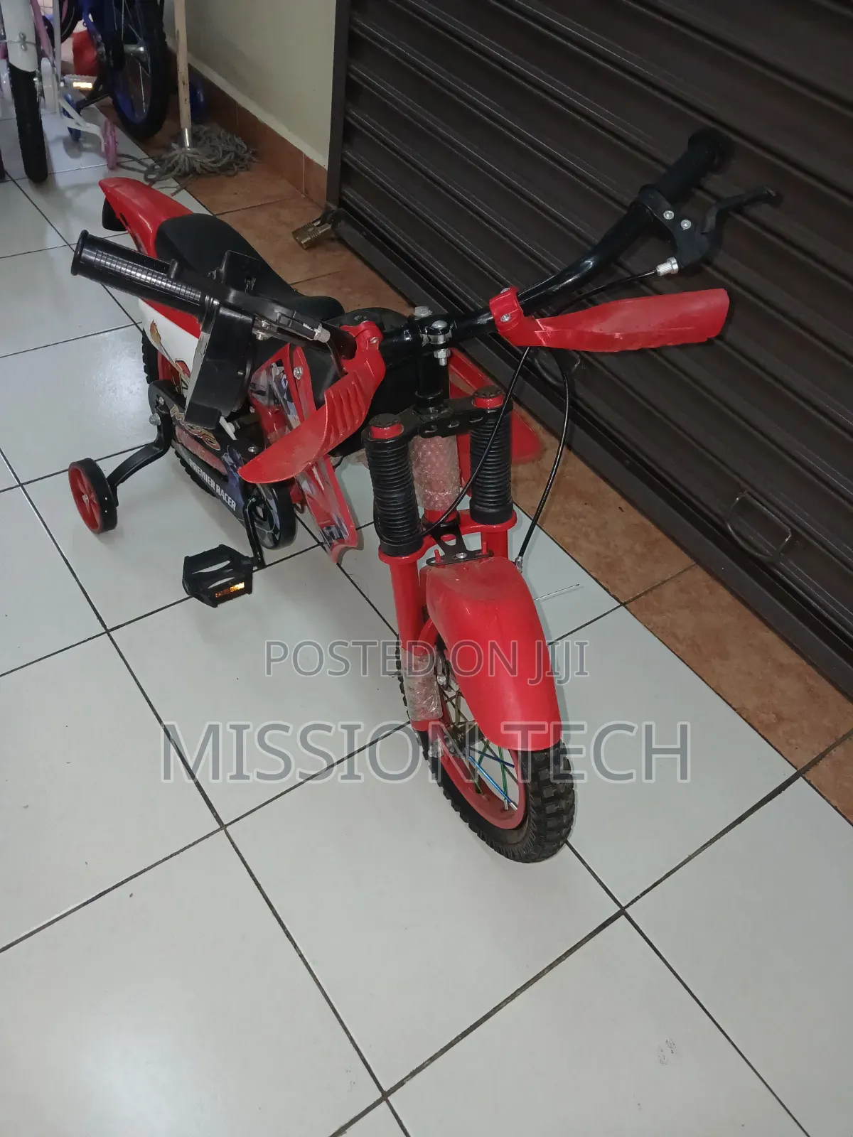 Red Motorcycle-Style Kids' Bicycle