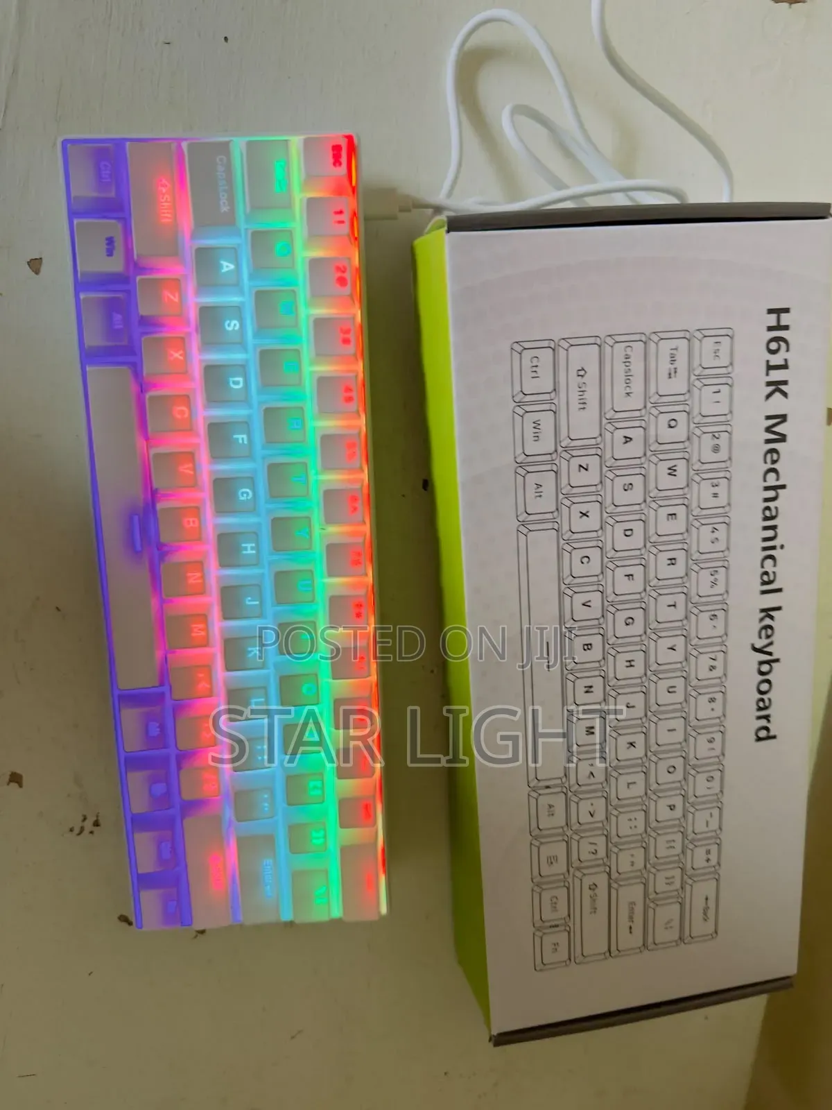 Backlight 60% White Mechanical Gaming Keyboard