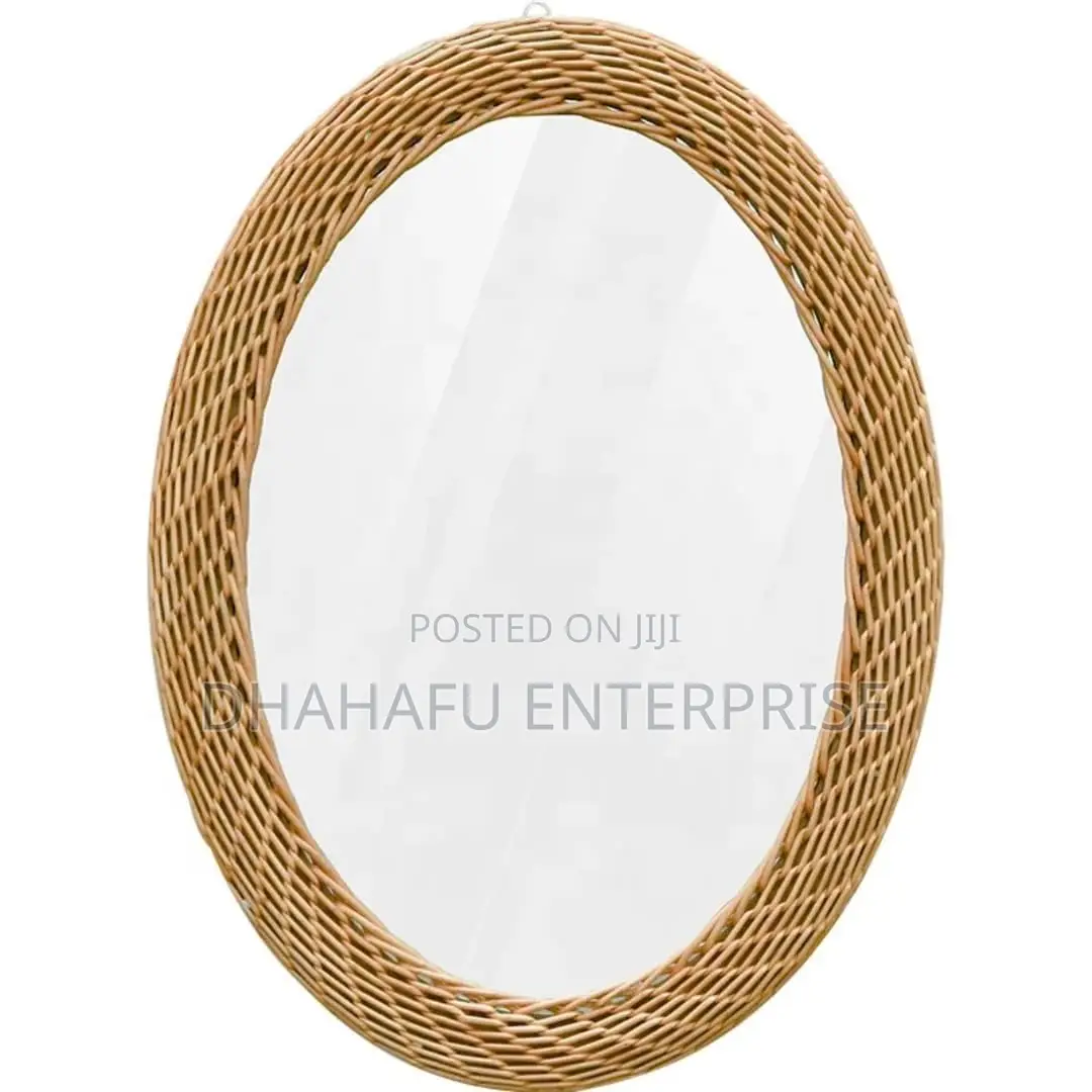 Big Modern Oval Rattan/Bamboo Mirror