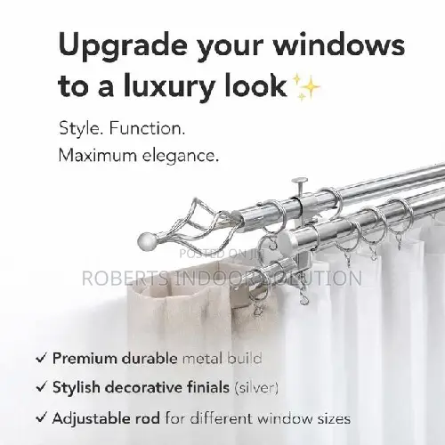 All-in-One Dual Curtain Rod Set for Sheers Heavy Drapes