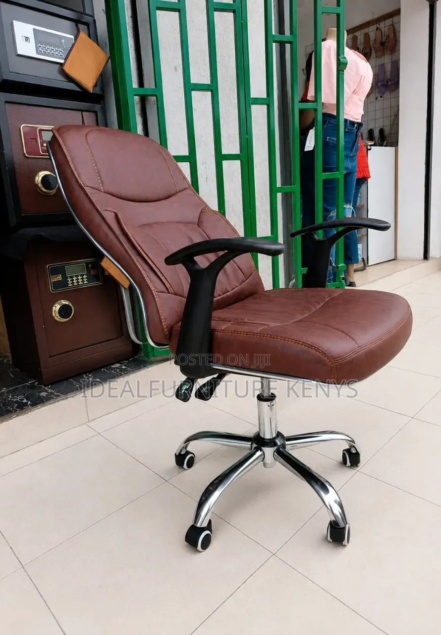 Brown Chrome Base Chair