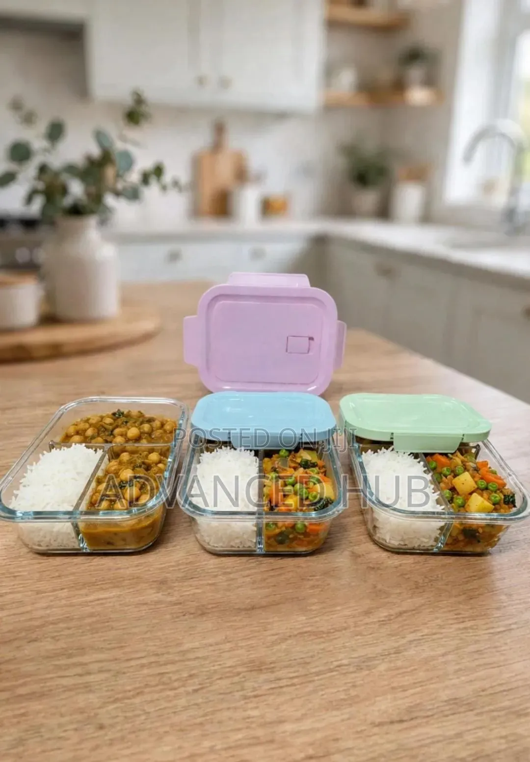 2/3 Grid Glass Lunch Boxes 1040ml
