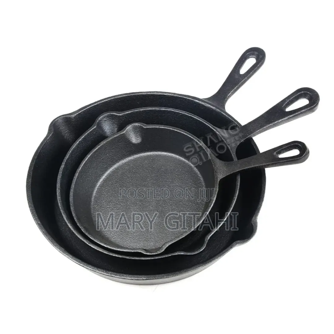 3pcs Set Non-Stick Cast Iron Pan