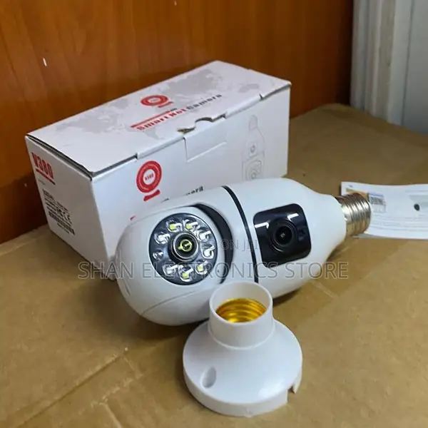 V380 Pro Dual Lens Panoramic Bulb Camera – 360° PTZ WiFi Smart CCTV Se