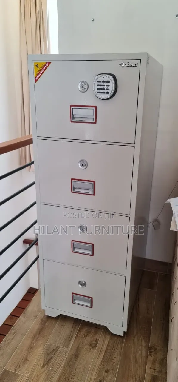 Heavy-Duty Commercial 4-Drawer Fireproof Safe Cabinet