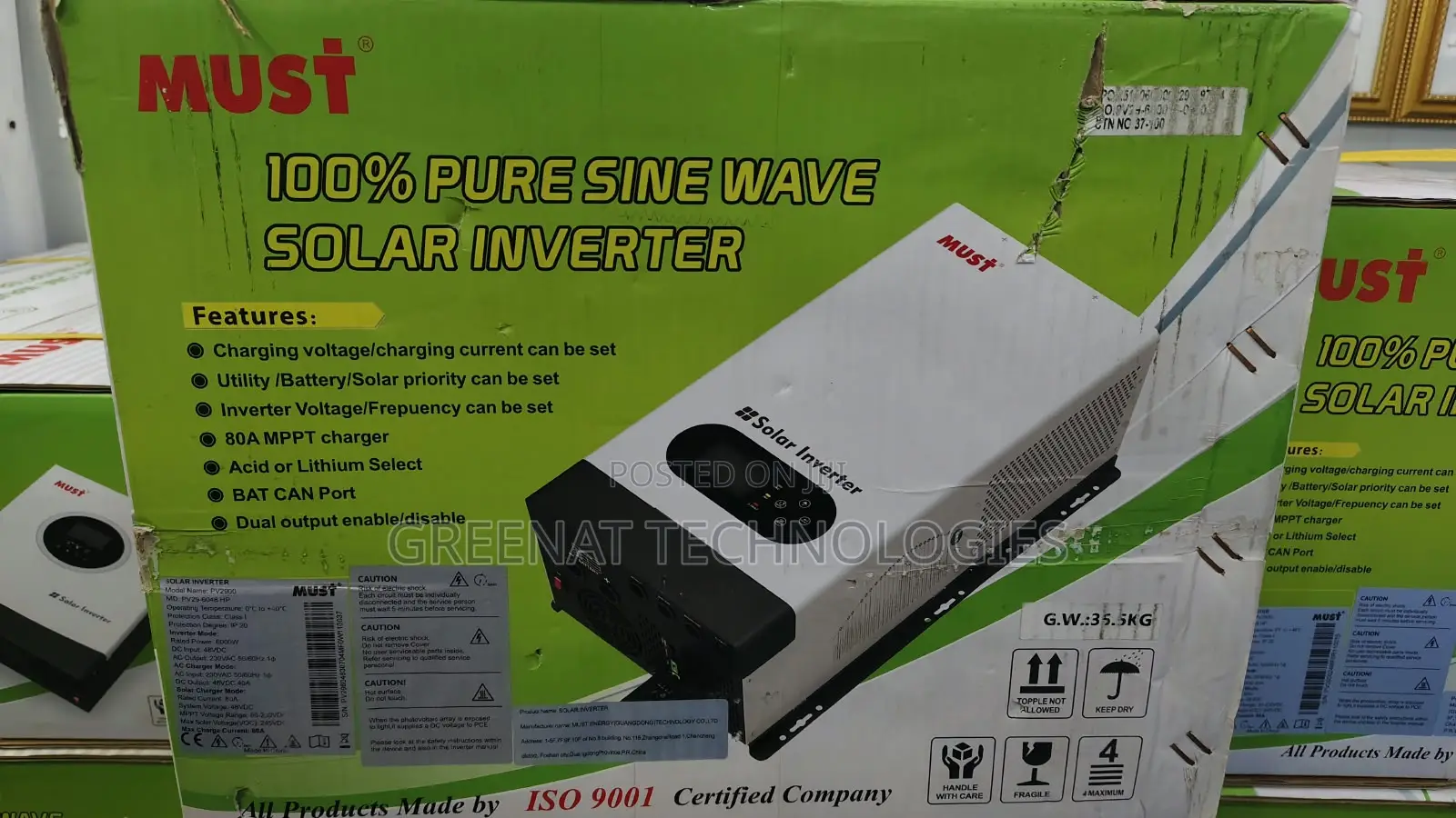 MUST 6KW 6000W Low Frequency Solar Inverter 48V 80A MPPT Dual Output