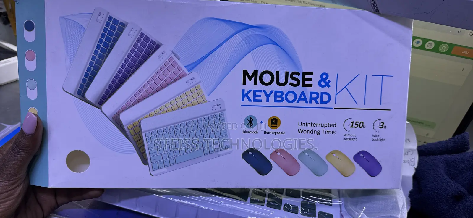Green Wireless Mouse and Keyboard