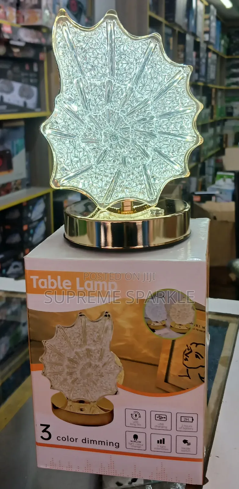 LED Crystal Table Lamp USB Rechargeable (Jellyfish Shaped)
