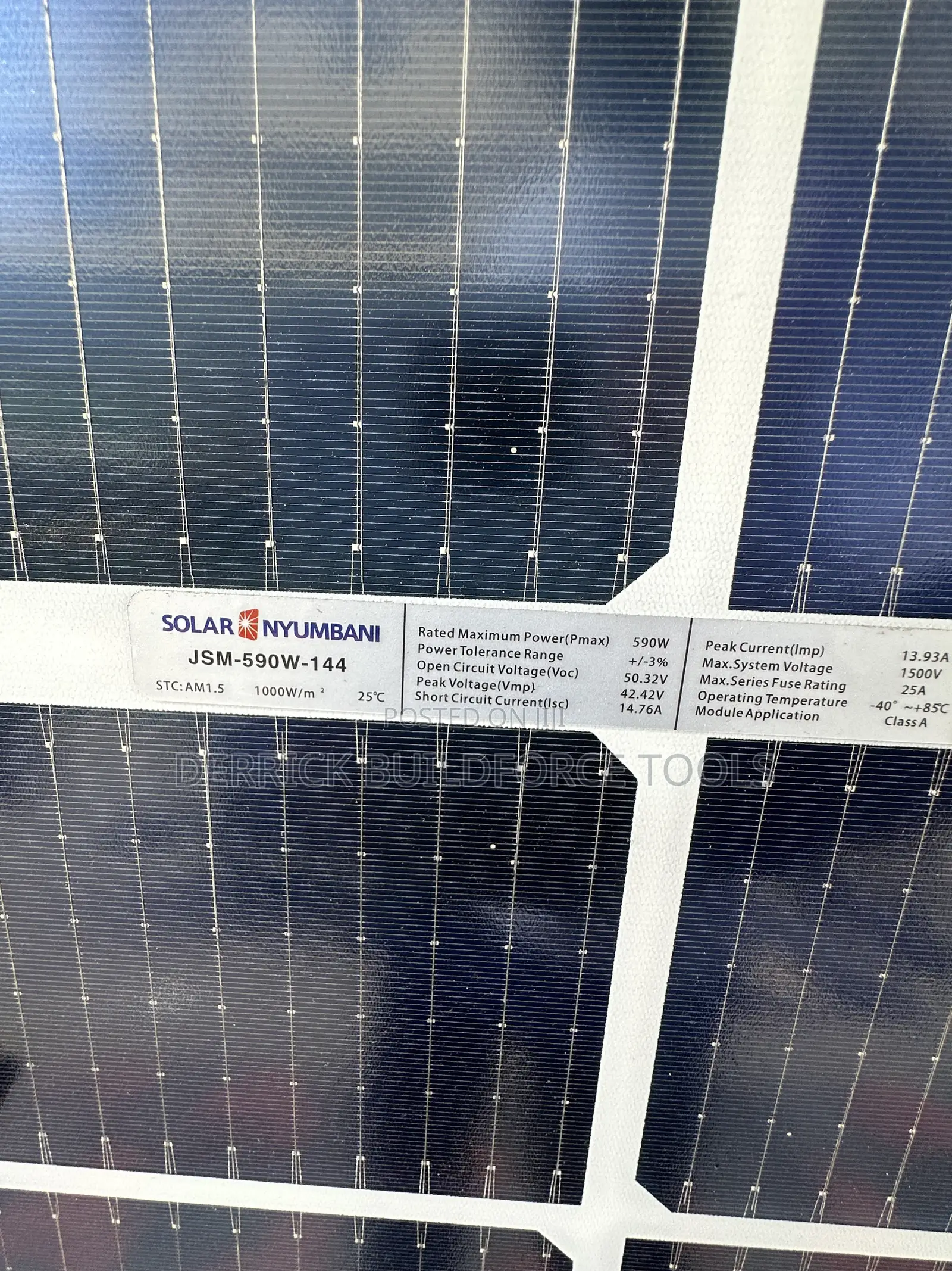 Solar Nyumbani Bifacial Monocrystalline 590w Solar Panel
