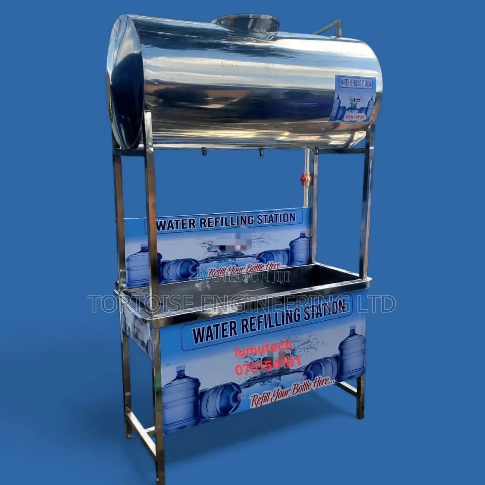 Water Refilling Station With Storage Stainless Steel Tank Cap. 500l