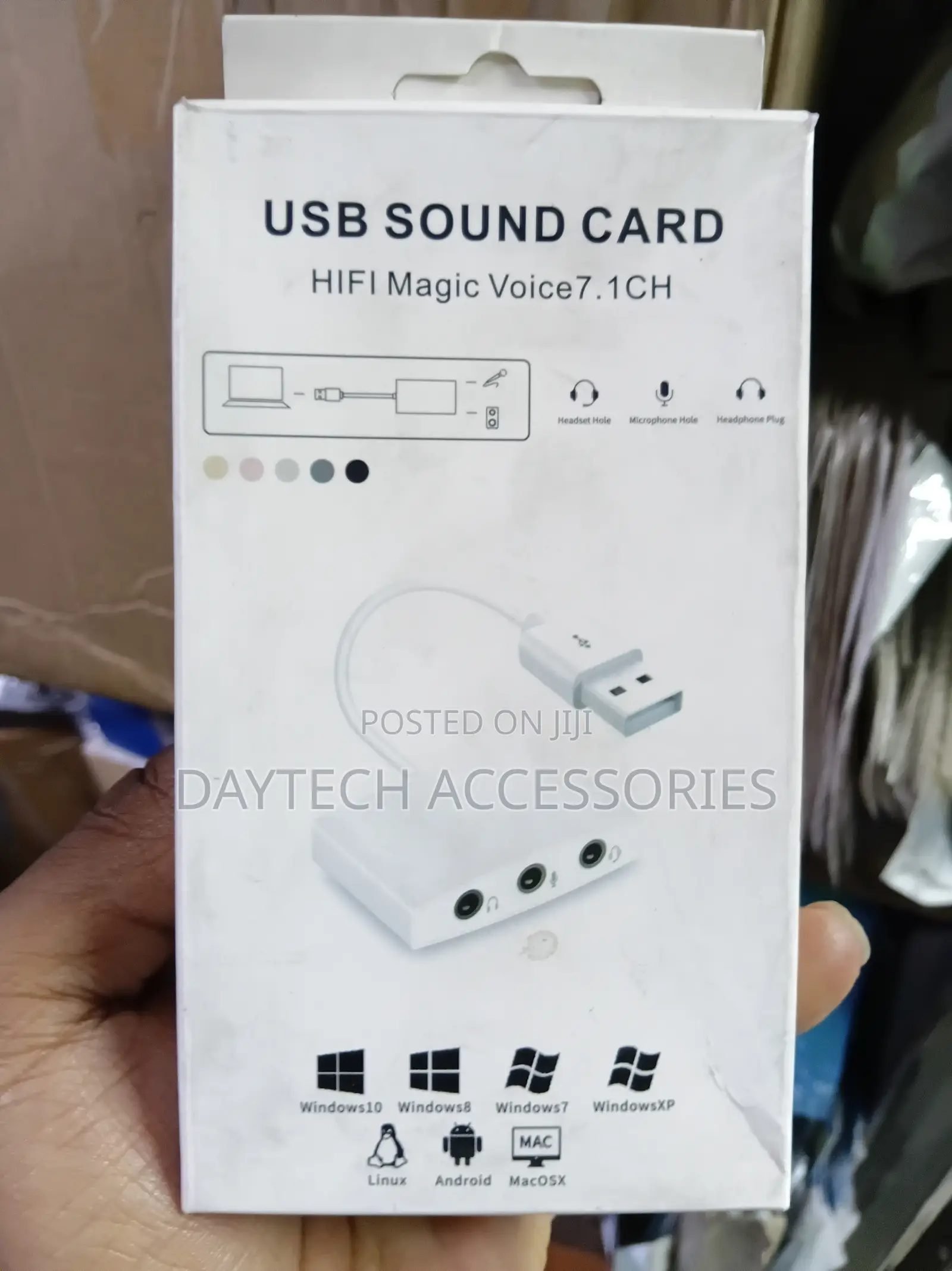 3 in 1 External USB Sound Card 7.1 Adapter - White