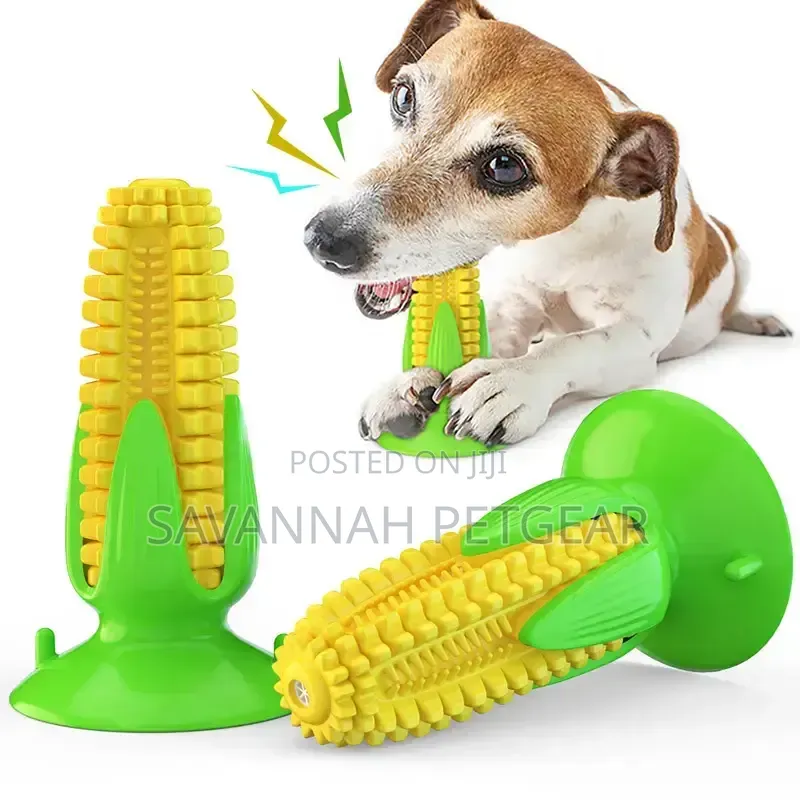 Corn-Shaped Suction Cup Teething Dog Toy