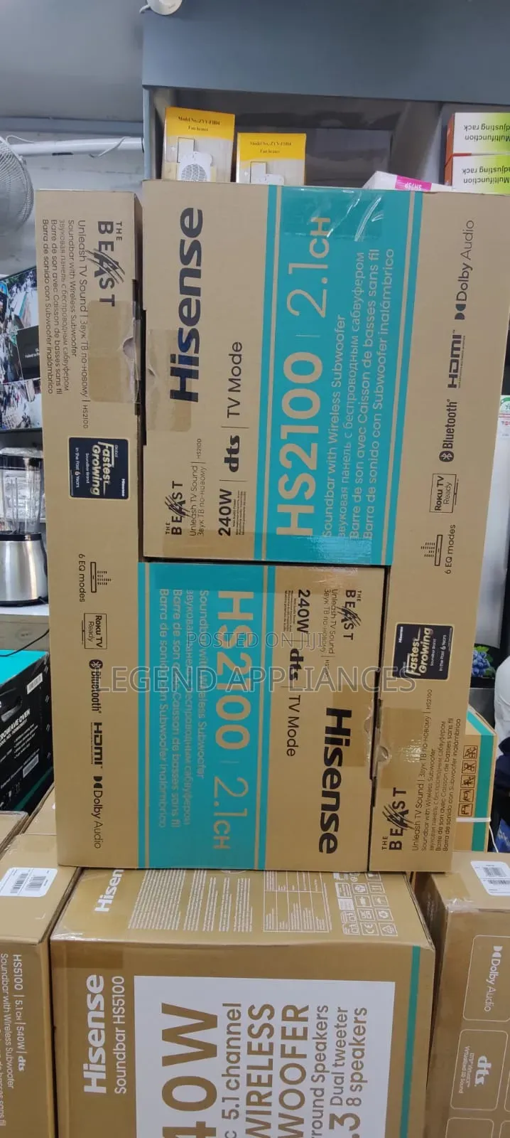 Hisense HS2100,Deep Bass-240w Dolby Digital Audio Home Cinema Soundbar