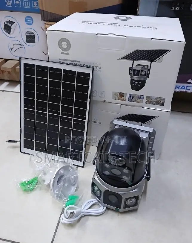 V380 Pro 4G Dual Lens Solar Security Camera With PTZ Control