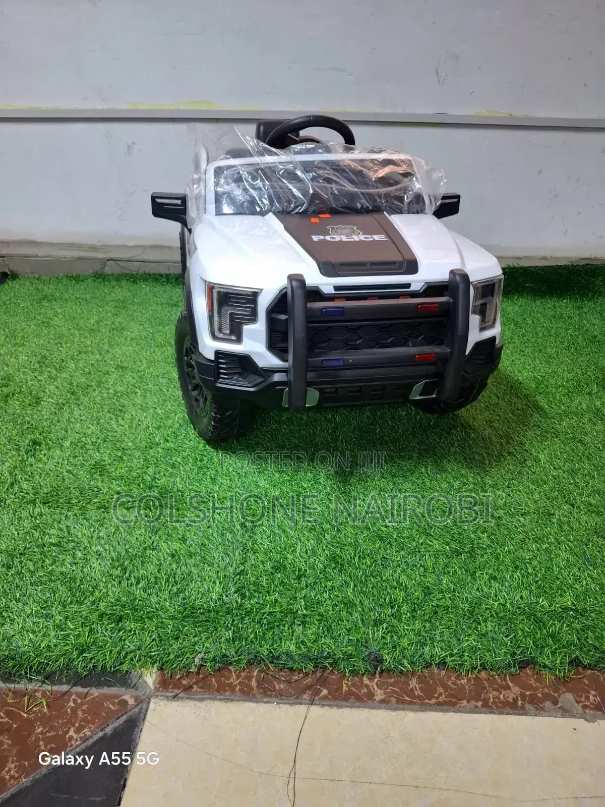 Kids Electric Police Truck Ride-on Car With Front Bull Bar