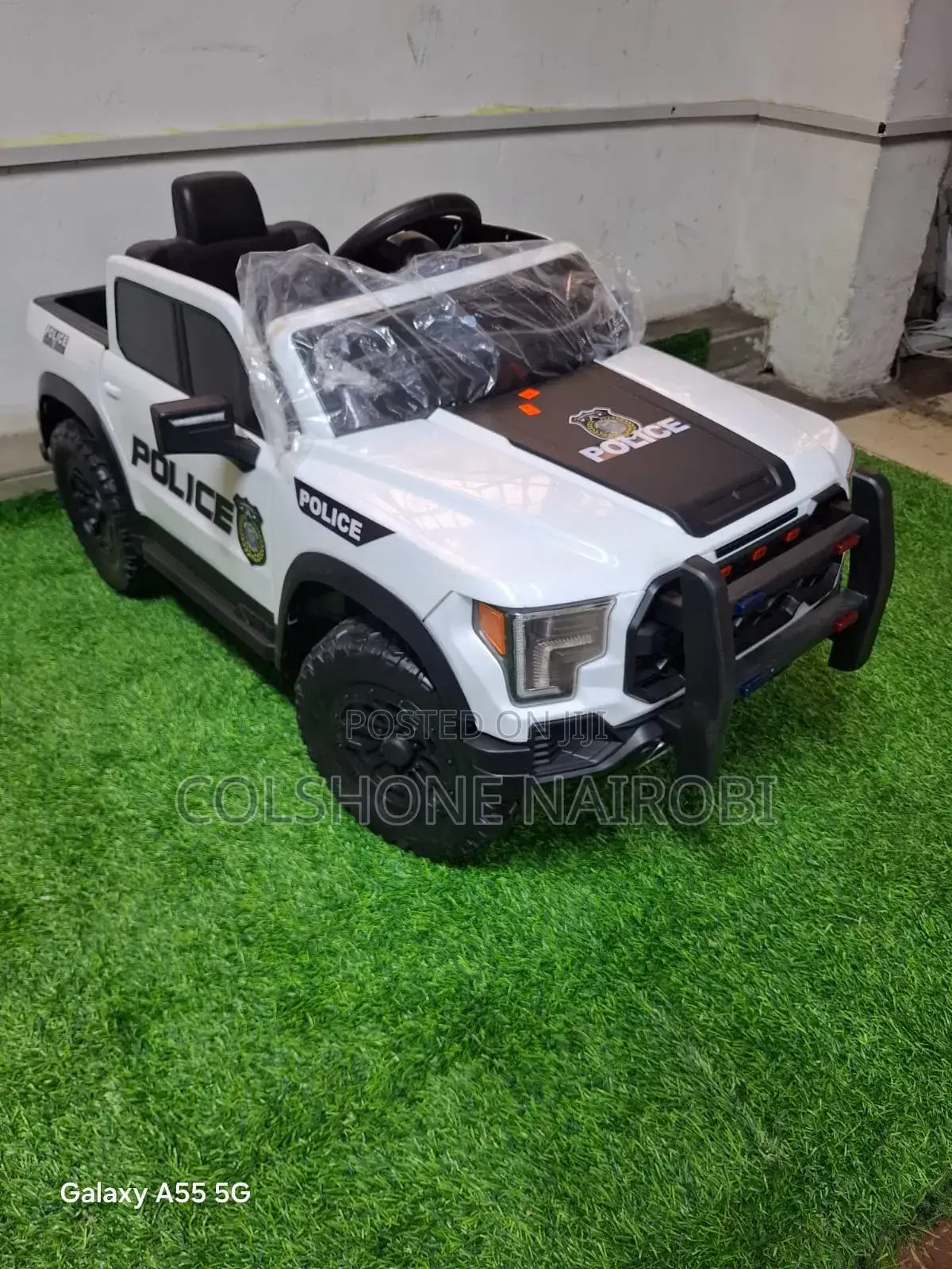 Kids Electric Police Truck Ride-on Car With Front Bull Bar