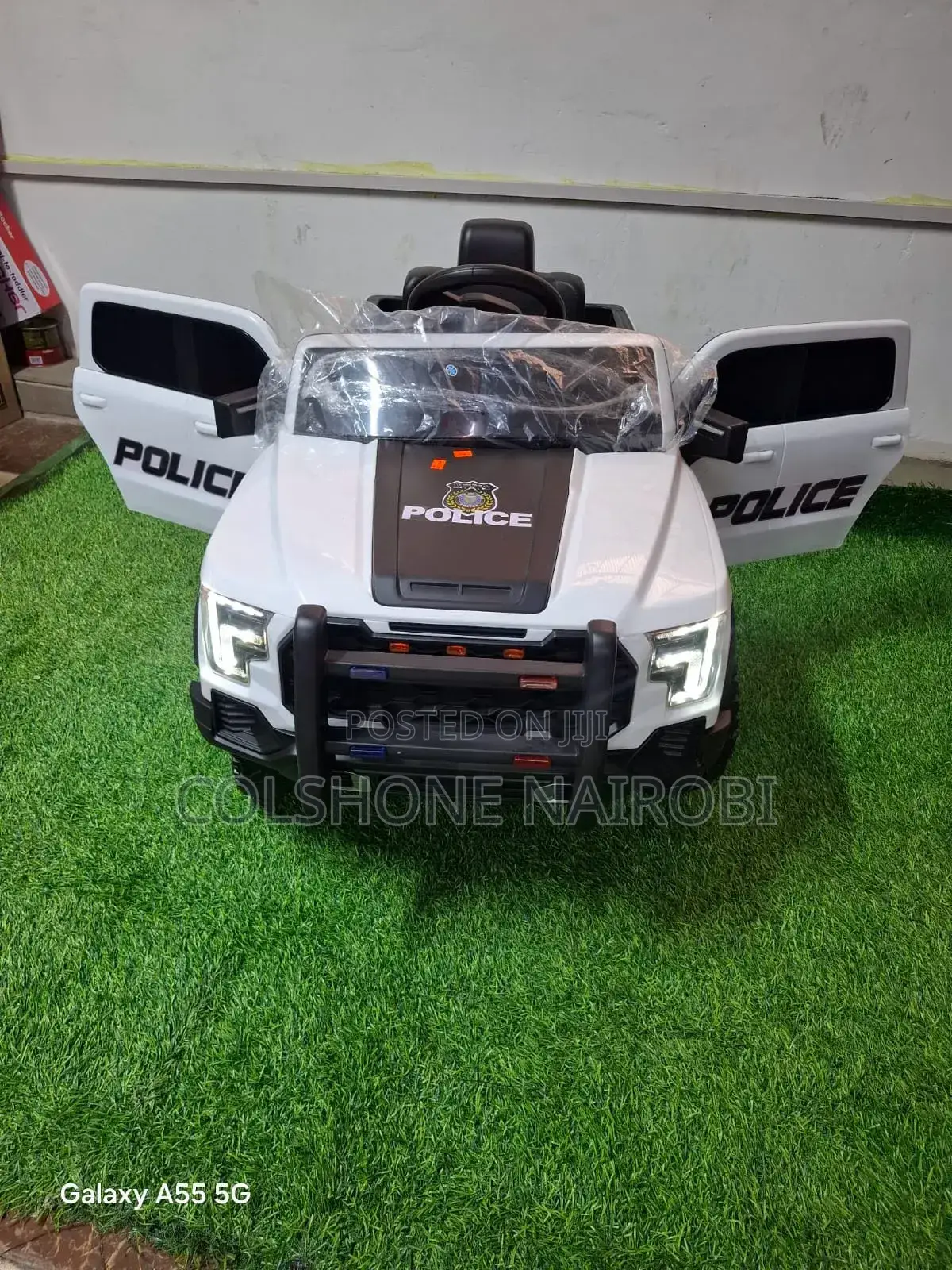 Kids Electric Police Truck Ride-on Car With Front Bull Bar