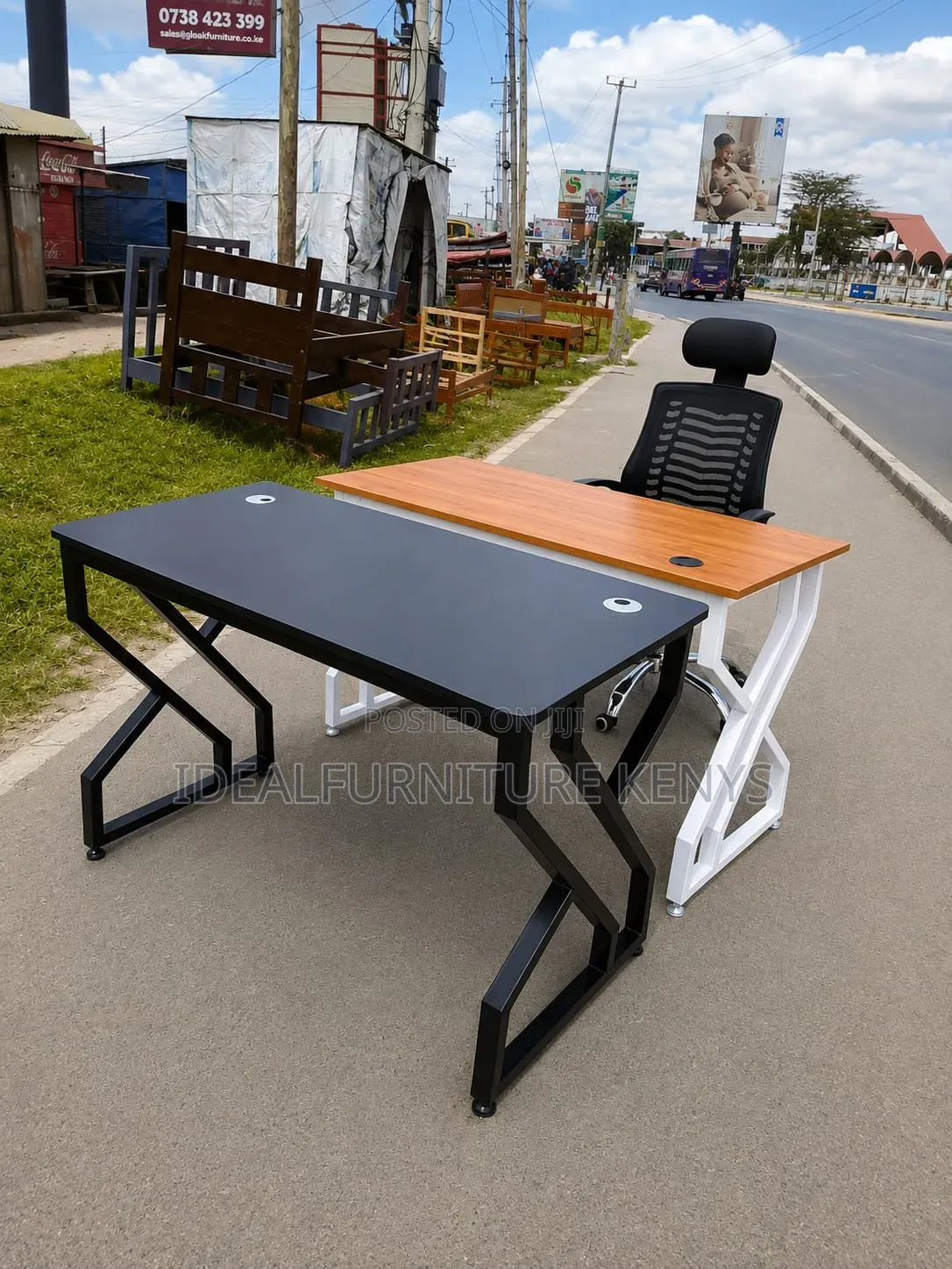 1.2m Metalic Leg Desk and Chair