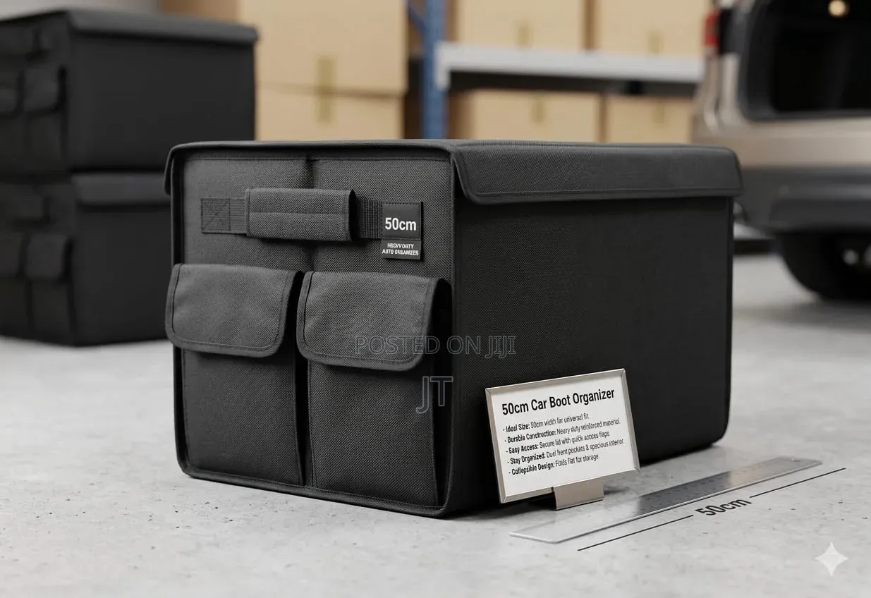 50cm Foldable Premium Car Trunk Boot Organizer With Lid and Partitions