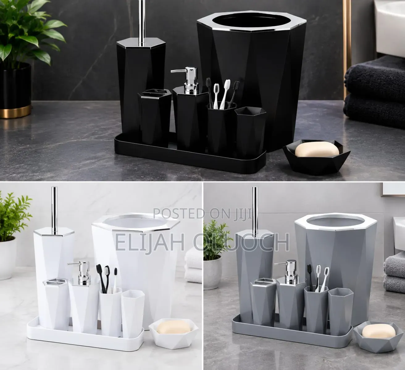 Diamond Shaped 7pc Bathroom Set