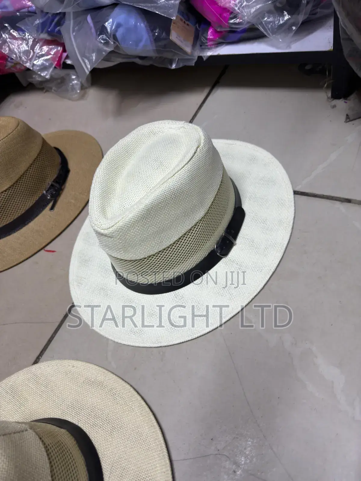 Cream White Mens Panama/Straw Hat