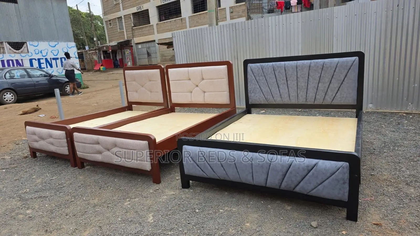 5x6 Wooden Upholstered Mocket Bed Frame