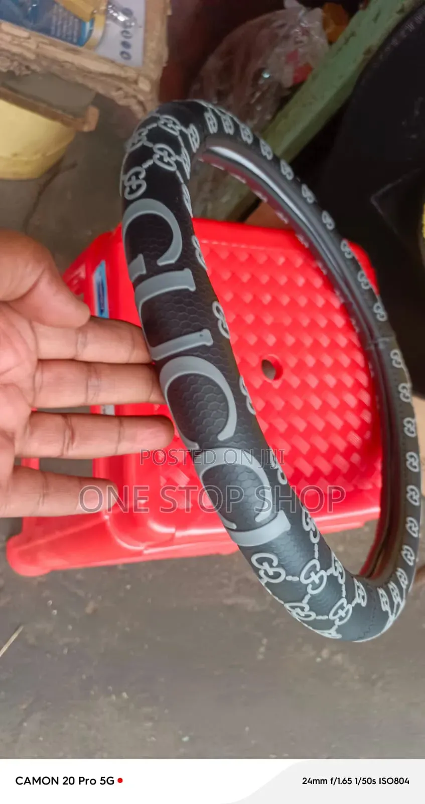 Designer Style Gucci Monogram Pattern Steering Wheel Cover