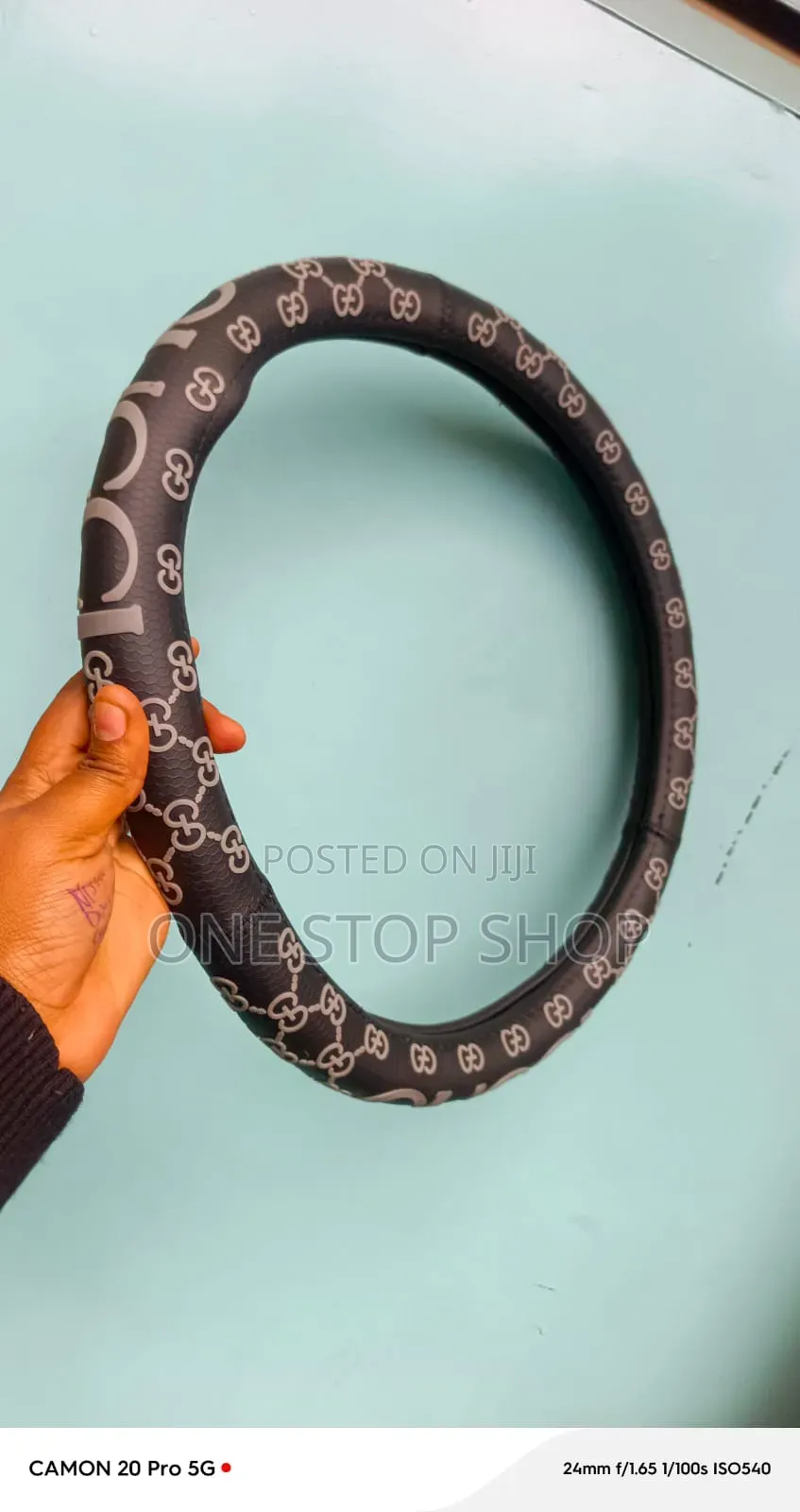Gucci Steering Wheel Cover With Double G Monogram Prints