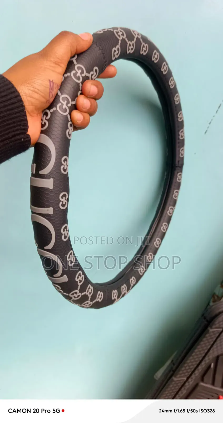 38cm Nonslip Gucci Designer Pattern Steering Wheel Cover