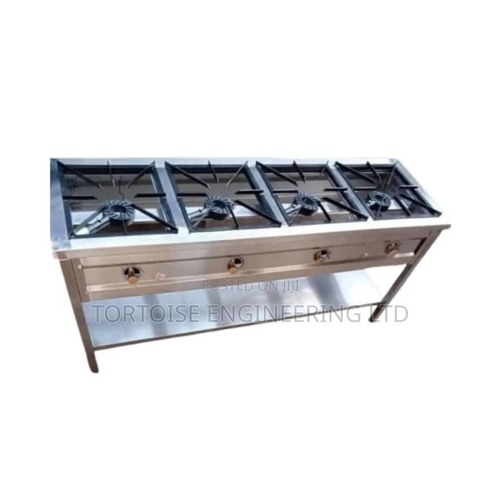 Stainless Steel Four Burner Gas Cooker, Size 1500mm by 600mm Long