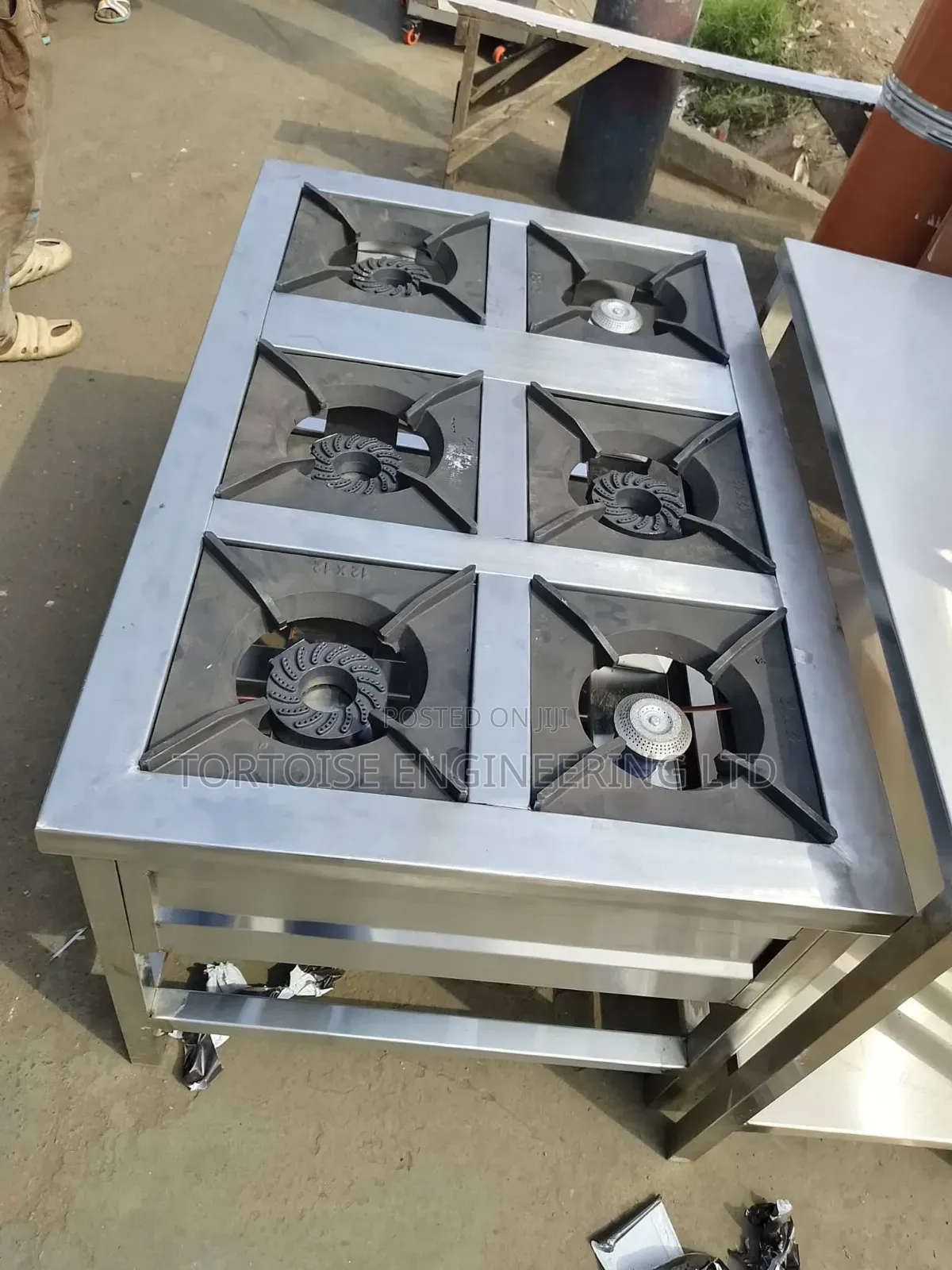Stainless Steel 6 Gas Burner or Cooker Size 1200mm Long