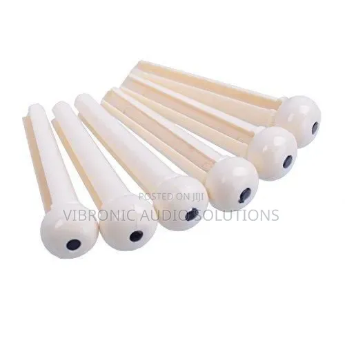 6 Acoustic Guitar Bridge Pins (White)
