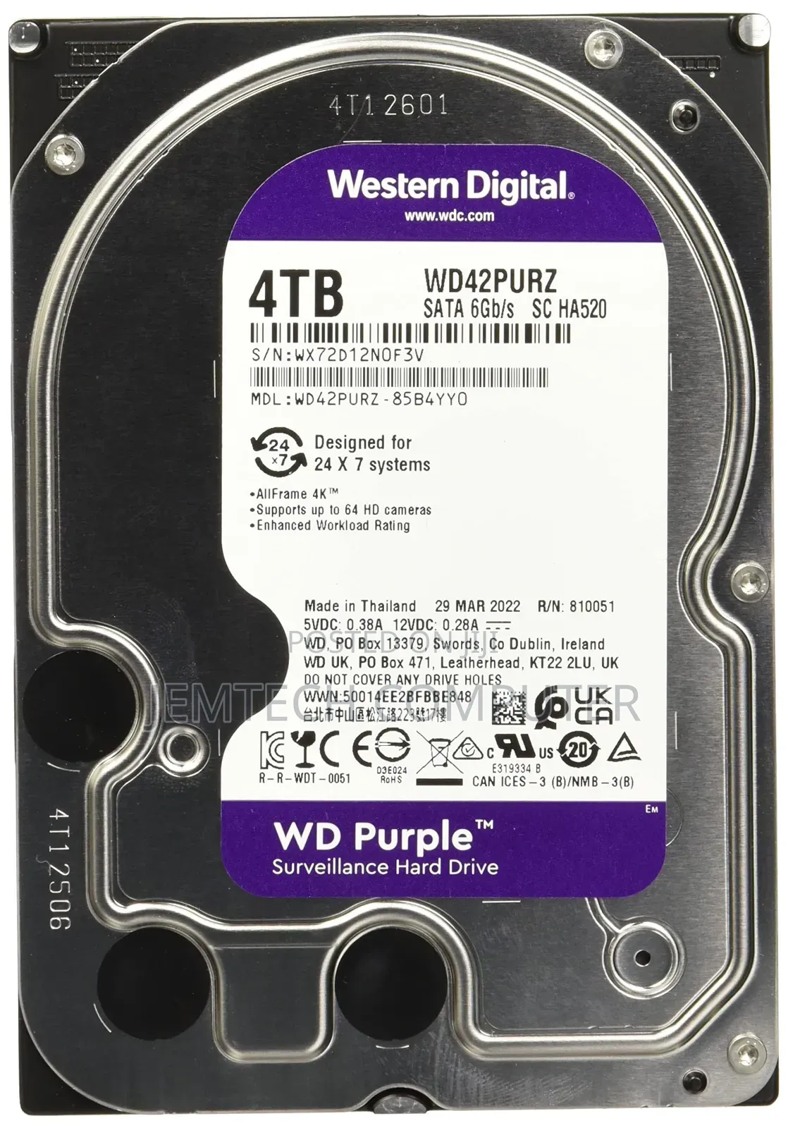 WD Purple 4TB Surveillance Hard Disk 3.5